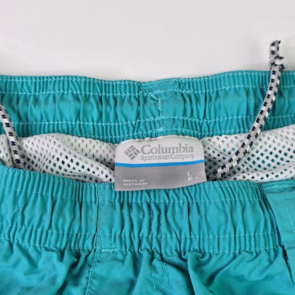 Columbia PFG Backcast Mens Performance Fishing Shorts Teal Blue Omni-Shade Large - Picture 2 of 12